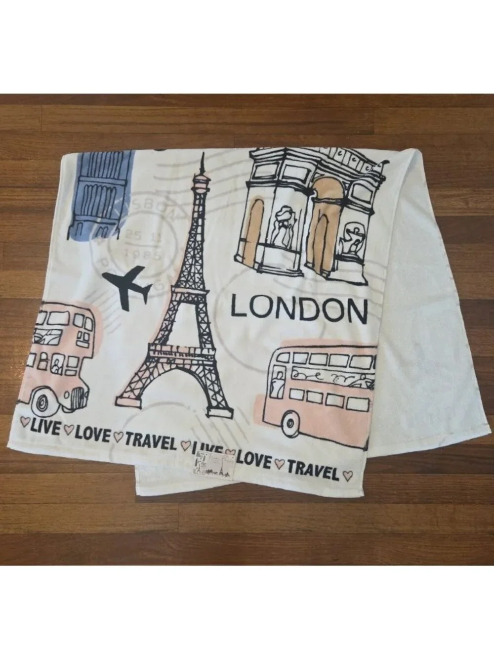Italy Paris Bath Towel London Love To Travel Oeko Tex NEW with Tag